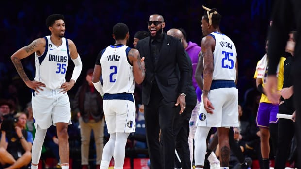 lebron james kyrie irving christian wood reggie bullock mavericks